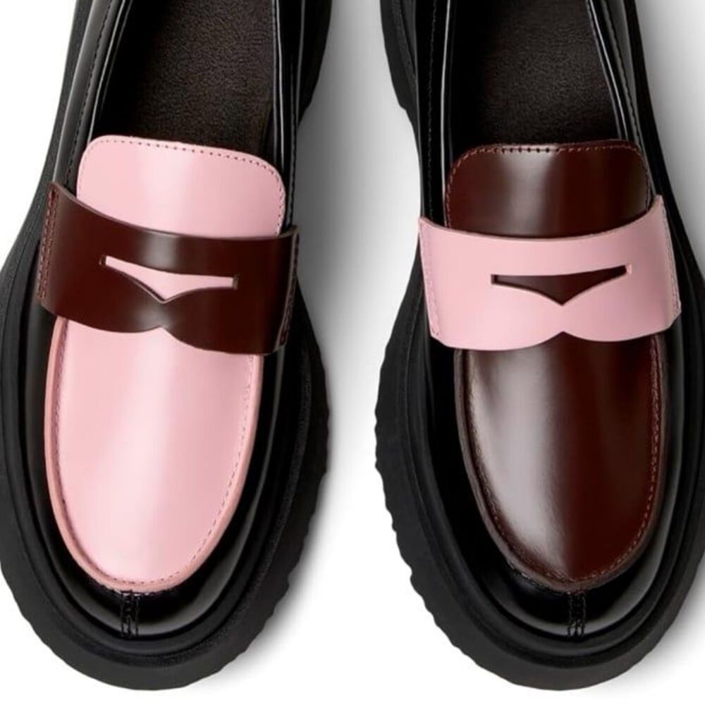 Camper Women's Alt Pink and Burgundy Loafers size 7.5 Academia - Picture 3 of 7